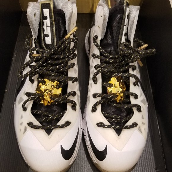 LEBRON X P.S. ELITE+ \'WHITE GOLD BLACK\' - Size 9.5 main image 4